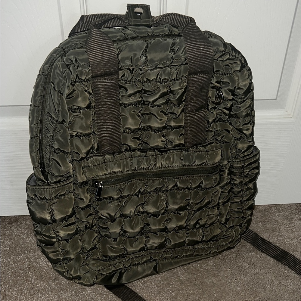 Olive Quilted Backpack